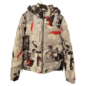 Maniere De Voir Puffer Men Jacket with Removable Hood Size XL